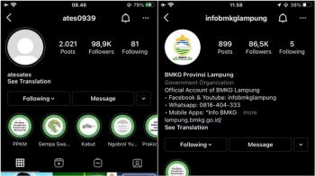 Akun Instagram BMKG Lampung Akhirnya Kembali Usai 13 Hari Dihack oleh Orang Tak Dikenal